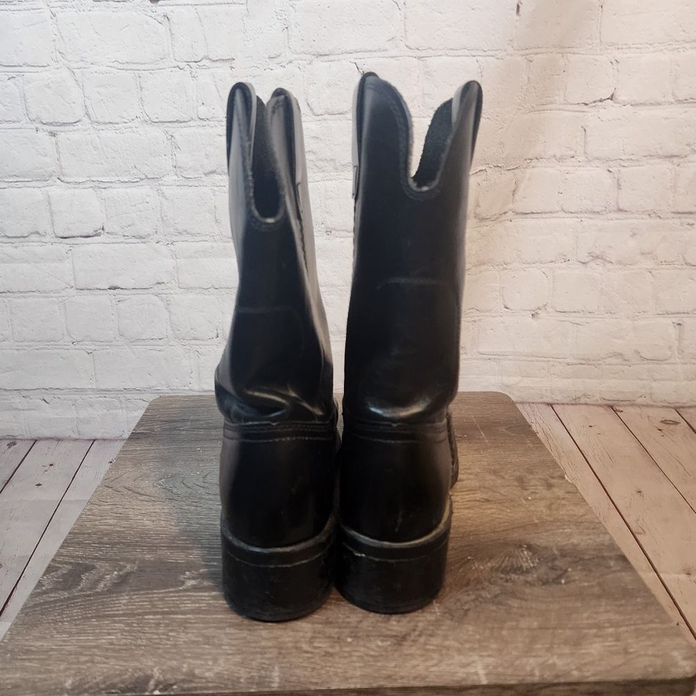 Men's Biltrite Black Leather Cowboy Boots, Size 10.5 D - Picture 3 of 7